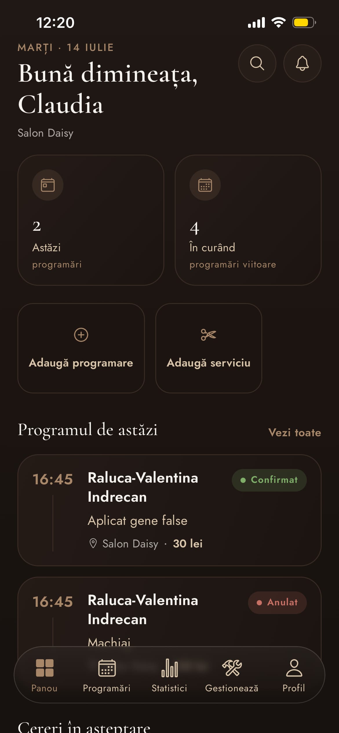 Admin — Dashboard